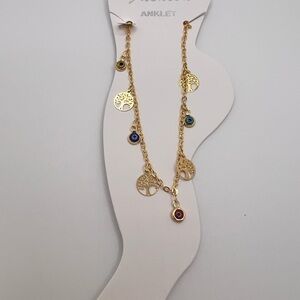 Gold filled Tree of Life Anklet